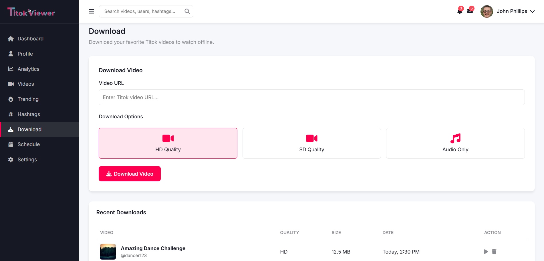 Video Download Screenshot